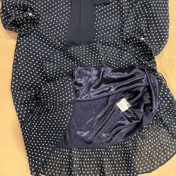 Chiffon polka dot dress with Peter Pan collar long sleeve size, size xs/s - Picture 6 of 8